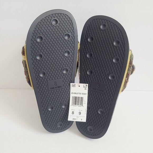 NEW Adidas Jeremy Scott Teddy Slides H02882 Size 8 Green Camo - Picture 6 of 7
